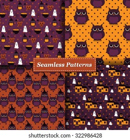 Halloween Vector seamless pattern. Endless pattern. 