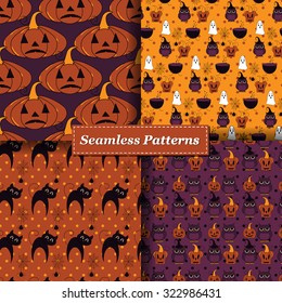 Halloween Vector seamless pattern. Endless pattern. 