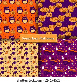 Halloween Vector seamless pattern. Endless pattern. 
