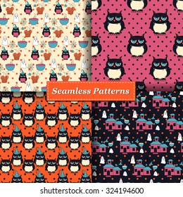 Halloween Vector seamless pattern. Endless pattern. 