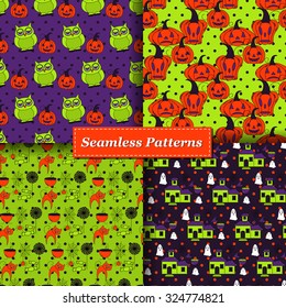 Halloween Vector seamless pattern. Endless pattern. 