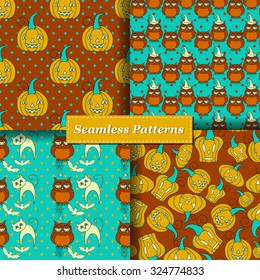 Halloween Vector seamless pattern. Endless pattern. 