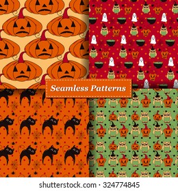 Halloween Vector seamless pattern. Endless pattern. 