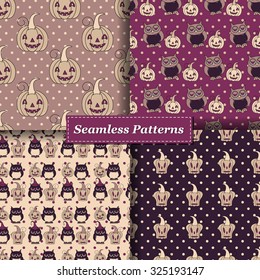 Halloween Vector seamless pattern. Endless pattern. 