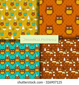 Halloween Vector seamless pattern. Endless pattern. 