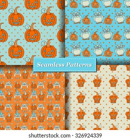 Halloween Vector seamless pattern. Endless pattern. 