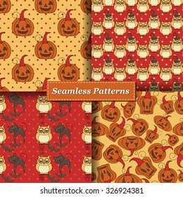 Halloween Vector seamless pattern. Endless pattern. 
