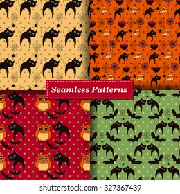 Halloween Vector seamless pattern. Endless pattern. 