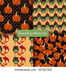 Halloween Vector seamless pattern. Endless pattern. 