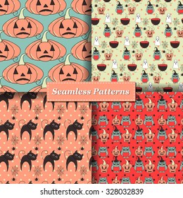 Halloween Vector seamless pattern. Endless pattern. 