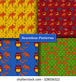 Halloween Vector seamless pattern. Endless pattern. 