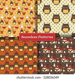 Halloween Vector seamless pattern. Endless pattern. 