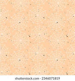 Halloween vector seamless pattern with spider web. Beautiful vector background for decoration halloween designs. 