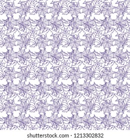 Halloween vector seamless pattern with web and bat. Design for party card, wrapping, fabric, print.