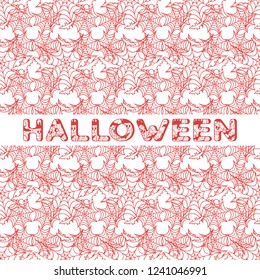 Halloween vector seamless pattern with web and bat. Design for party card, wrapping, fabric, print.