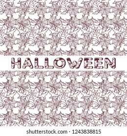 Halloween vector seamless pattern with web and bat. Design for party card, wrapping, fabric, print.