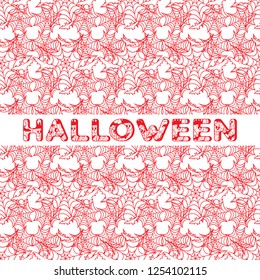 Halloween vector seamless pattern with web and bat. Design for party card, wrapping, fabric, print.