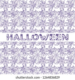 Halloween vector seamless pattern with web and bat. Design for party card, wrapping, fabric, print.