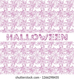Halloween vector seamless pattern with web and bat. Design for party card, wrapping, fabric, print.
