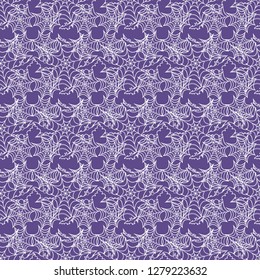 Halloween vector seamless pattern with web and bat. Design for party card, wrapping, fabric, print.