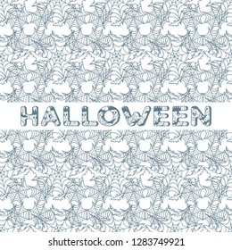 Halloween vector seamless pattern with web and bat. Design for party card, wrapping, fabric, print.