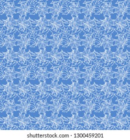 Halloween vector seamless pattern with web and bat. Design for party card, wrapping, fabric, print.