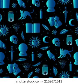 halloween vector seamless pattern witchcraft drawing