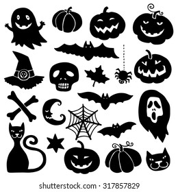 Halloween vector set in black color