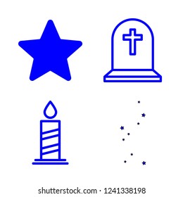 halloween vector set. With star, grave and candle icons in set