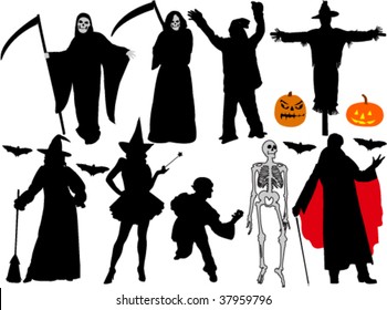 halloween vector silhouettes