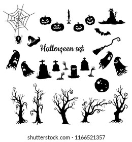 Halloween vector silhouettes set