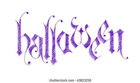 Halloween - vector sketch gothic letters