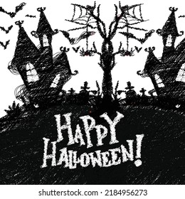 halloween vector sketch illustration, scribble art