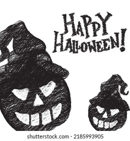 halloween vector sketch illustration, scribble art
