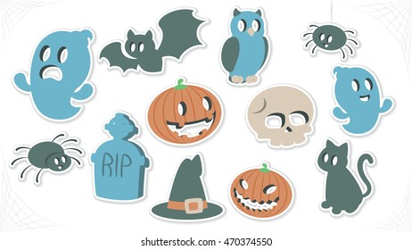 Halloween Vector Symbol Sticker Collection