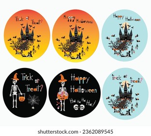 The Halloween vectors for trick or treat and happy halloween in comics horror and spooky decoration designed board.