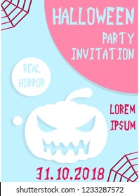 Halloween vertical background. Flyer or invitation template for Halloween party. Vector illustration.