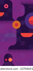 Halloween vertical background with geometric ghost in mosaic punchy style vector illustration. Happy Halloween invitation card have blank space template.