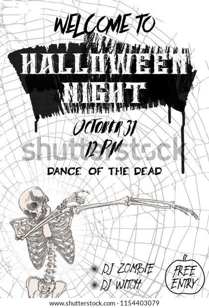 halloween vertical background skeletons dancing dab stock halloween dance flyer templates