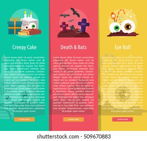 Halloween Vertical Banner Design | Set of great vertical banner flat design illustration concepts for halloween, holiday, horror, night and much more.