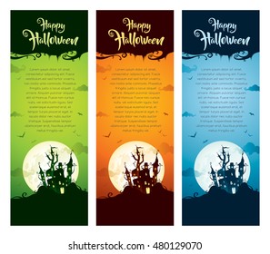 Halloween vertical banner set