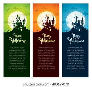 Halloween vertical banner set
