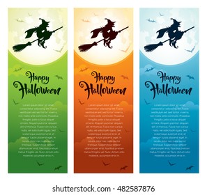 Halloween vertical banner set