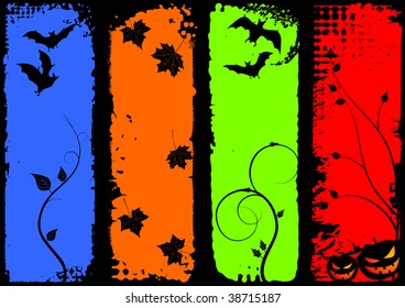 Halloween vertical banners, set
