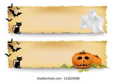  Halloween vertical banners width Halloween elements.