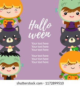halloween vertical border template kid costume