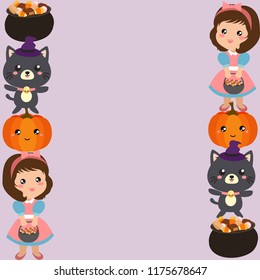 halloween vertical border template snow white