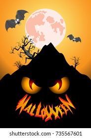 halloween vertical poster in orange tones
