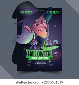 halloween vertical poster template vector design illustration