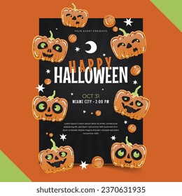 halloween vertical poster template vector design illustration